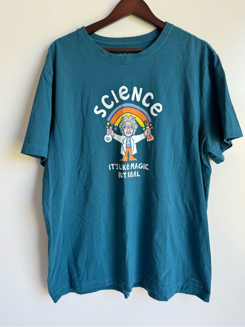 Life is Good Science Is Like Magic Short Sleeve Crusher Tee adult XXL teacher
